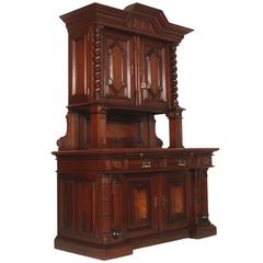 19th Century Sideboard Credenza Carved Solid Chestnut Renaissance Style 11