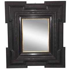 Large Black Framed Mirror, Dutch, 19th Century