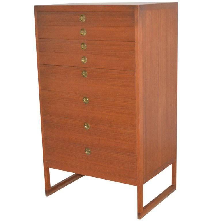 Tall Chest with Drawers in Teak by Børge Mogensen, P. Lauritsen, Denmark For Sale