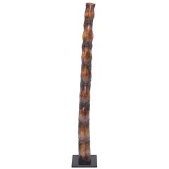 Chinese Buddha Belly Bamboo Pipe on Stand