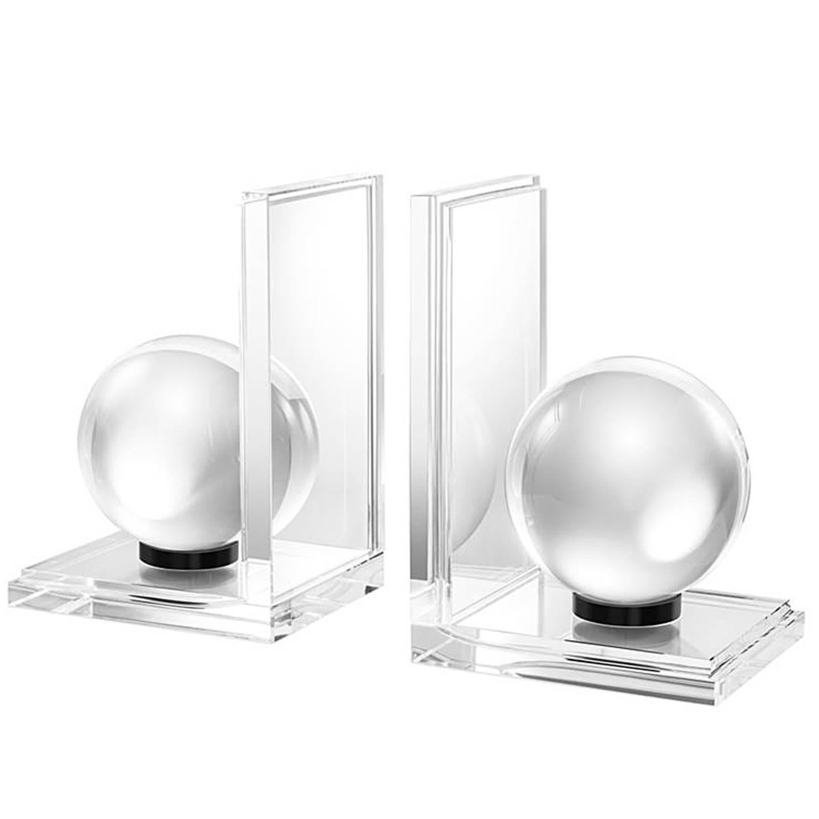 Spheres Book End Set of Two in Crystal Glass For Sale at 1stDibs