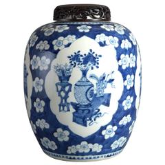 19th Century Blue and White Porcelain Vase