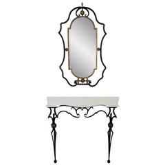 Italian Marble-Top Console and Mirror by Palladio 12