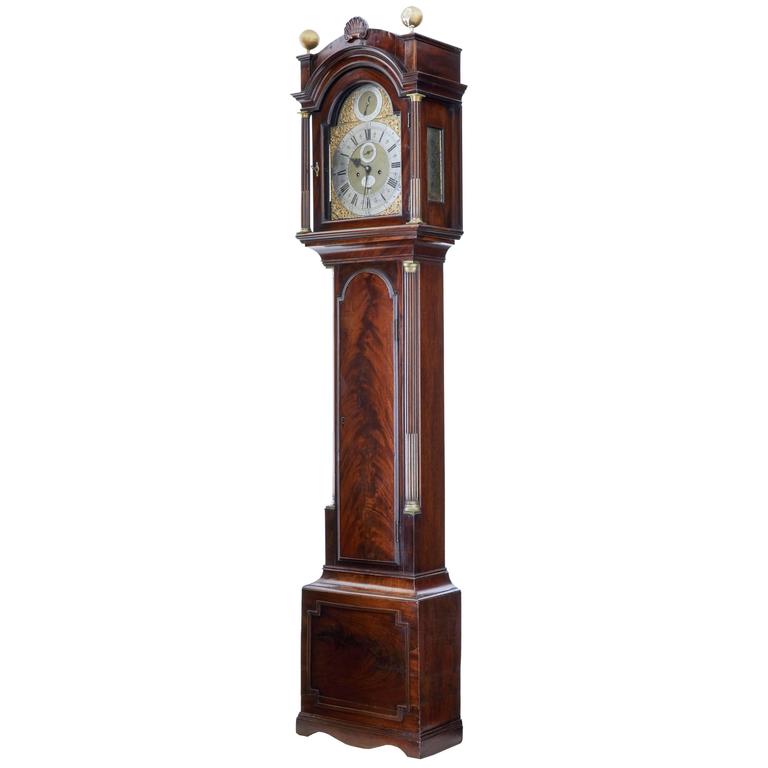 Mahagoni Standuhr, John Purden London, spätes 18. Jahrhundert 1
