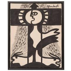 Walter Gaudnek Black and White Painting 8