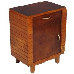 Mid-Century Modern Art Deco in Gio Ponti Manner Bedside Table Nightstand Walnut 7