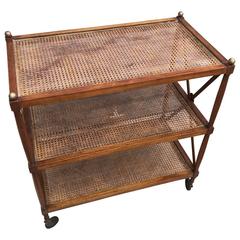 Mid-Century Modern Three-Tiered Wooden Bar Cart 1