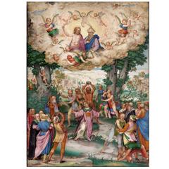 Important 16th Century Tempera on Parchment by Giovanni Battista Castello