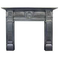 Antique Victorian Cast Iron Fireplace Surround 9