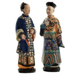 Pair of Early 19th Century Terracotta Nodding Figures