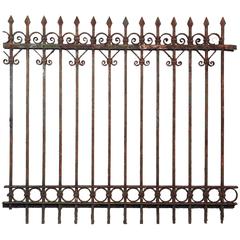 Antique Early 20th Century Wrought Iron Fencing Panel