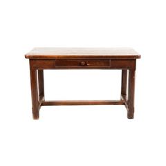 Antique Rustic Solid Oak French Table, circa 1880
