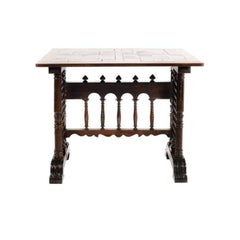 Antique Late 19th Century French Renaissance Revival Walnut Table