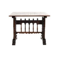 Antique Late 19th Century French Renaissance Revival Walnut Table 12