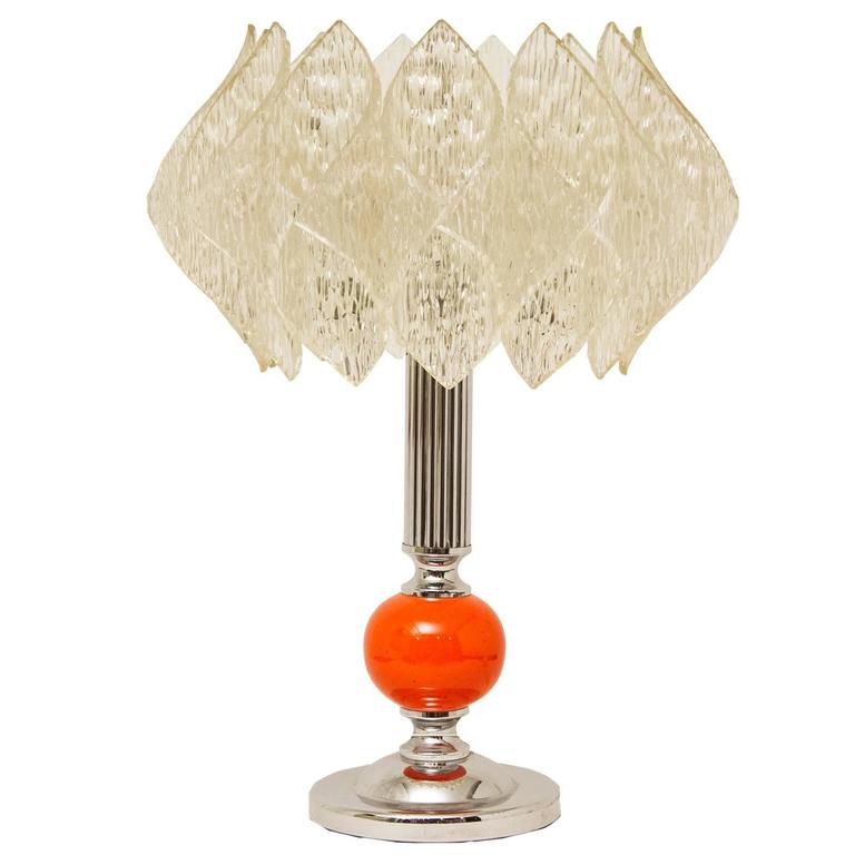 Handpainted Ceramic Ball Lamp at 1stdibs