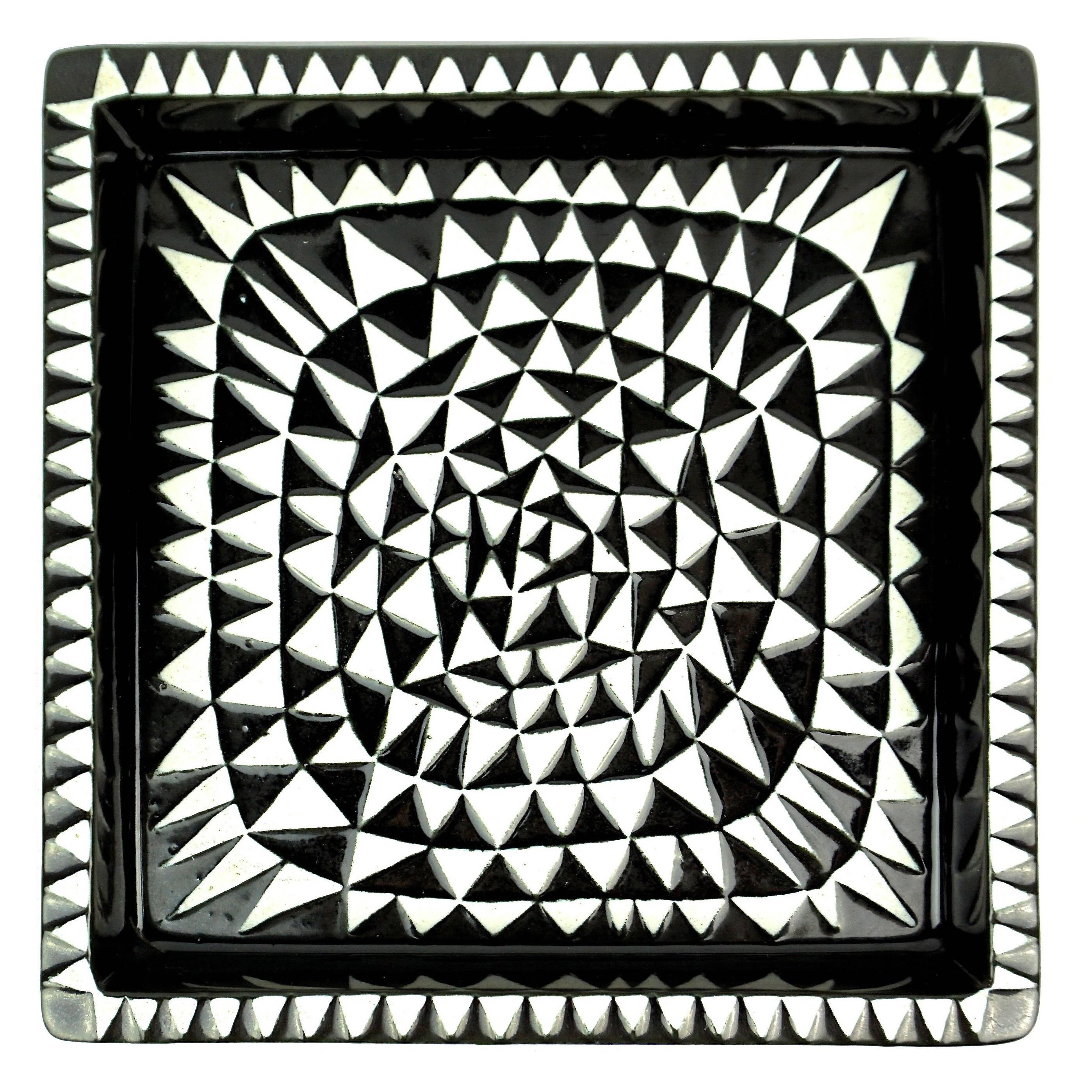 Stig Lindberg Ceramic Tray "Domino" by Gustavsberg in Sweden For Sale
