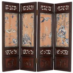 Late Qing dynasty antique Chinese table screen 3