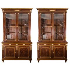 Pair of 19th Century Mahogany Two-Door Bookcases 10