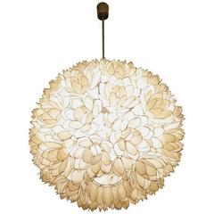 Vintage Capiz Shell Pendant Lamp, 1970s