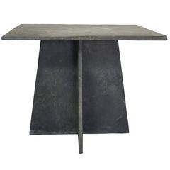 French Mid-Century Modern Three-Piece Squared Slate Table