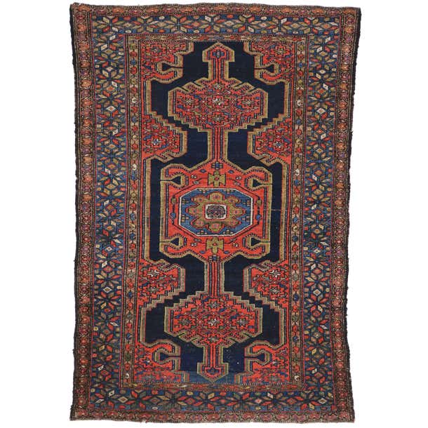 Antique Persian Hamadan Rug with Modern Tribal Style For Sale at 1stDibs