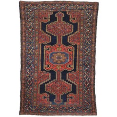 Tapis persan ancien de Hamadan avec style tribal moderne