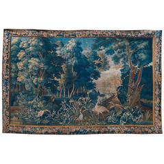 Large Verdure Brussels Tapestry of a Landscape Scene, circa 1750 11