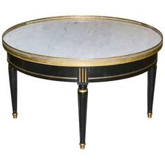 Jansen Black Lacquered and Carrara Marble Coffee Table 7
