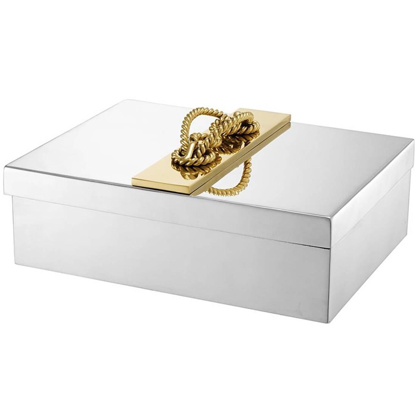Gold Knot Jewelry Box in Nickel Finish