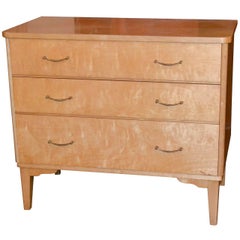 French Mid-Century Burled Maple Chest