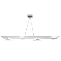 Mid-Century Modern Style Pendant Light with White Glass and Aluminium Triangles