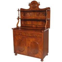 19th Century Biedermeier Credenza Sideboard with Rack, Solid and Folder Walnut 3