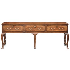 English Early 19th Century Oak Server or Dresser Base with Three-Drawers