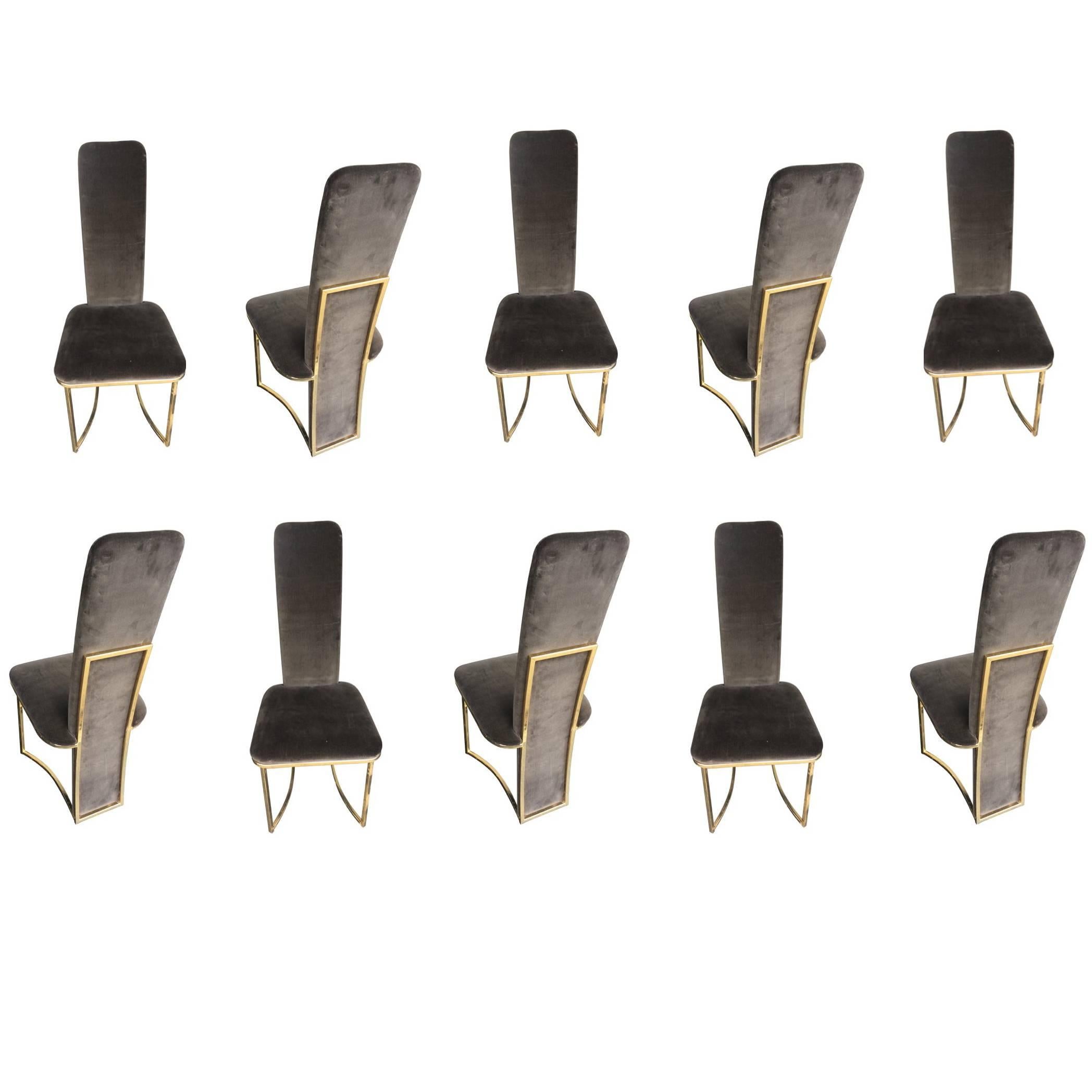 Set of Eight Willy Rizzo Chairs