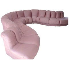 Postmodern Eight-Piece Serpentine Sectional Sofa