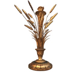 Hollywood Regency Frederick Cooper Gilded Wheat Sheaf Table Lamp