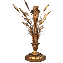 Vintage Hollywood Regency  Frederick Cooper Gilded Wheat Sheaf Table Lamp