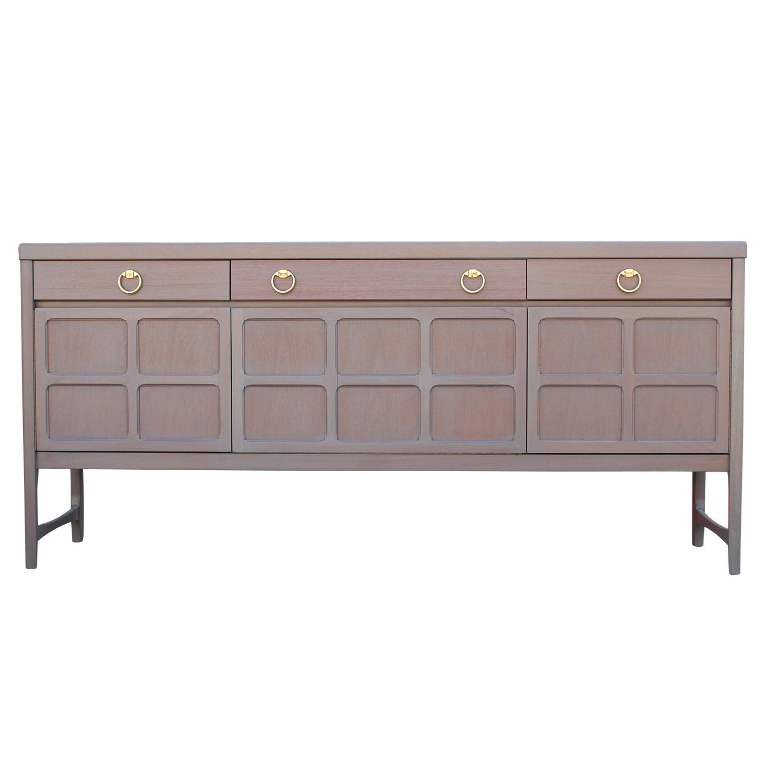 Modern Hollywood Regency Grey Wash Blush Sideboard With Brass Ring Modern Hollywood Regency Grey Wash Blush Sideboard With Brass Ring