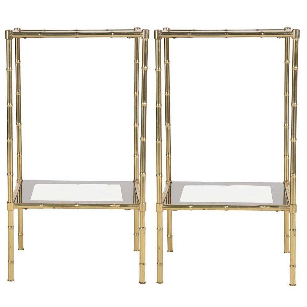 1970s Faux Bamboo Side Tables