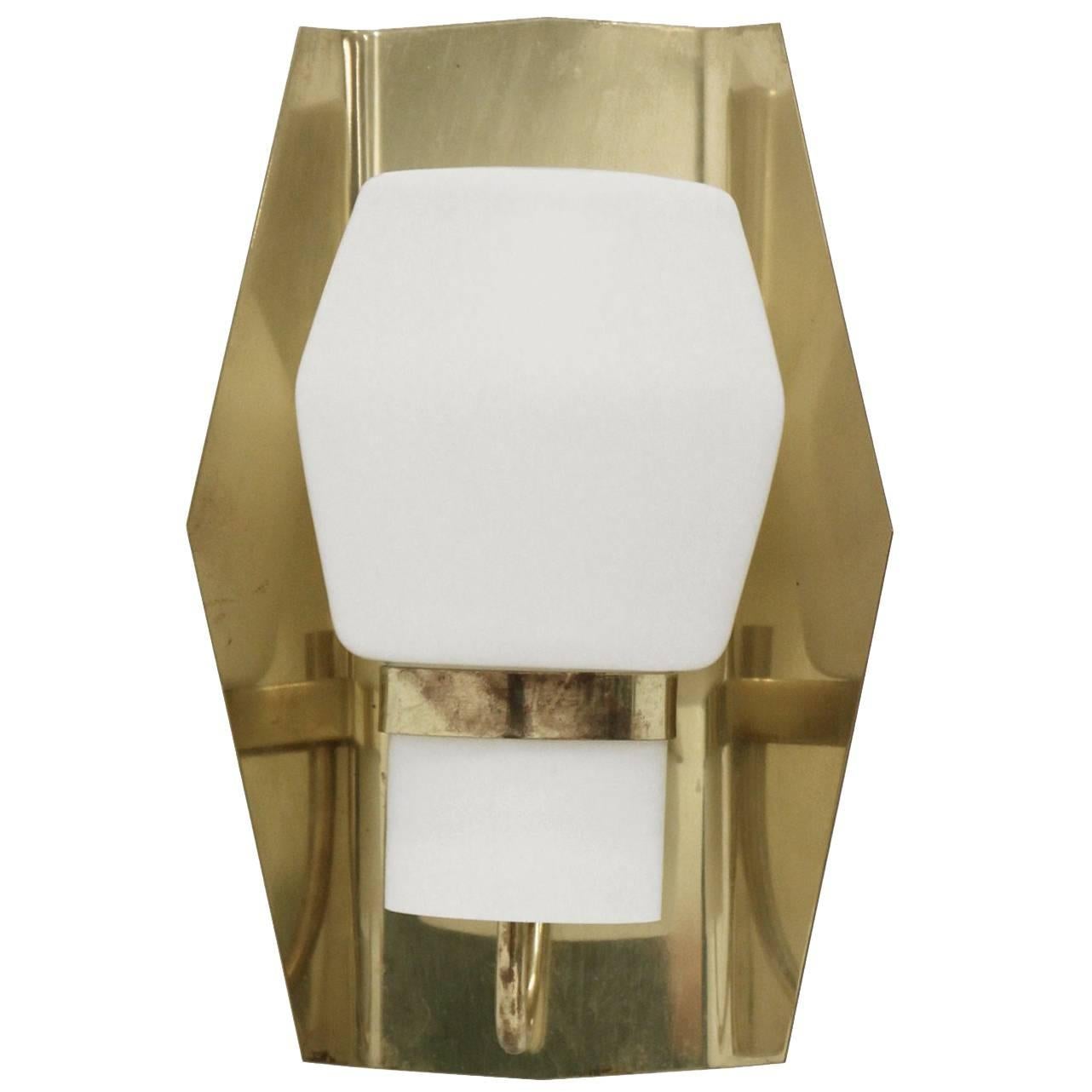 Large and Decorative Wall Light in Brass by Jonas Hidle, 1960s