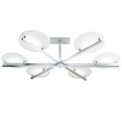 Mid-Century Modern Style Chandelier with Glass Plates and Polished Nickel Balls 11