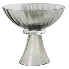 Murano Glass Modernist Bowl or Vase in Handblown Smoked Glass 5