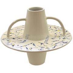 Exquisite White Vase with Handles by Ugo La Pietra 6