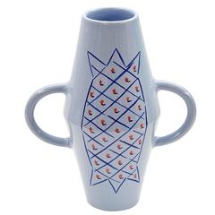 Light Blue Vase Crafted by Ugo La Pietra