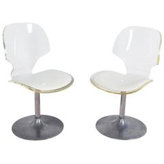 Pair of Hill Manufacturing Lucite Chairs on Aluminium Tulip Bases 8