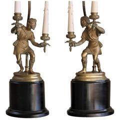 Pair of Finely Cast Renaissance Revival Figural Lamps 4