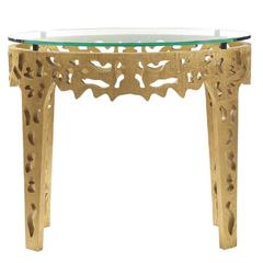 Telephone Console Table polished brass lotus console table/telephone table/entryway table Telephone Console Table polished brass lotus console table/telephone table/entryway table