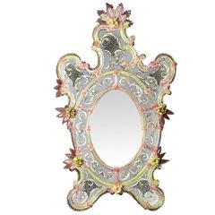 Breathtaking 'Pavone' Venetian Mirror by Ongaro e Fuga 6
