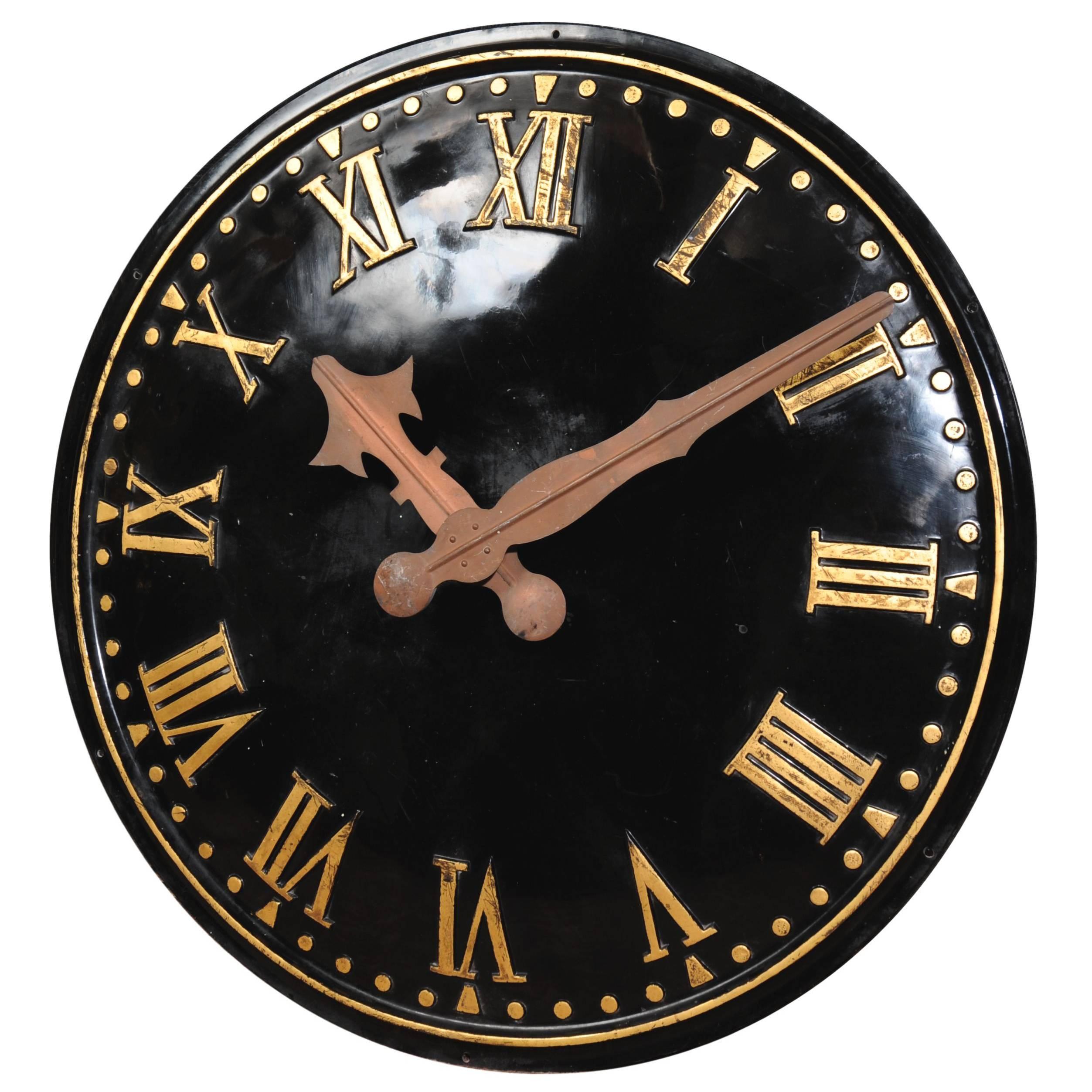 Large Clock Face with Copper Hands Working Electric Movement