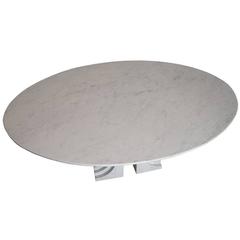 Wide White Marble Dining Table by Carlo Scarpa / Simon Mid-Century Modern 